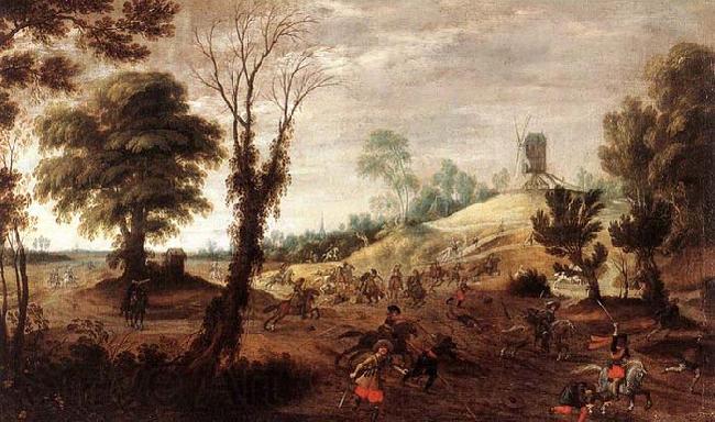 Meulener, Pieter Cavalry Skirmish Spain oil painting art